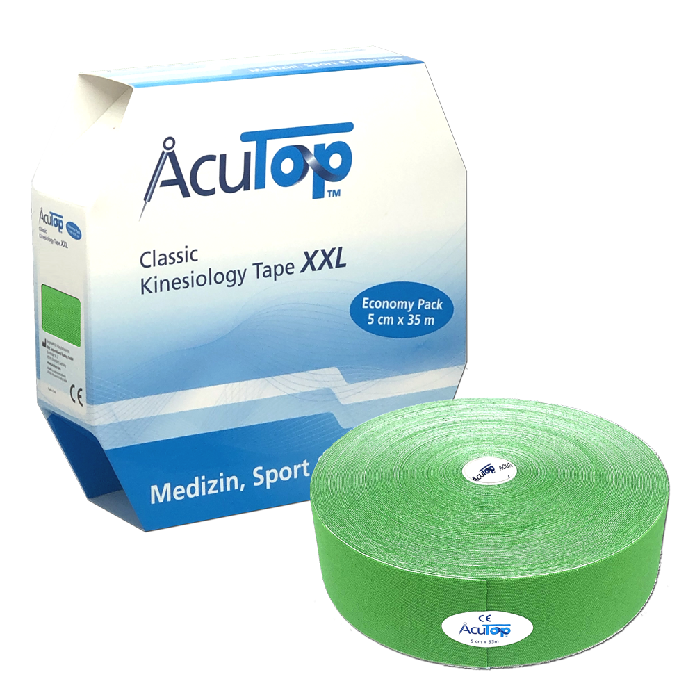 Acutop Classic Jumbo - 5cm x 35m - Groen - Kinesiotape - Intertaping.nl