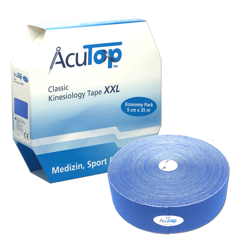 Acutop Classic Jumbo - 5cm x 35m - Donkerblauw - Kinesiotape - Intertaping.nl