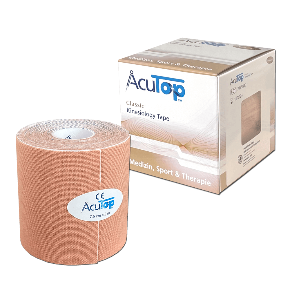 Acutop - Classic Kinesiologie Tape - 7.5cm x 5m - Beige | Intertaping.nl